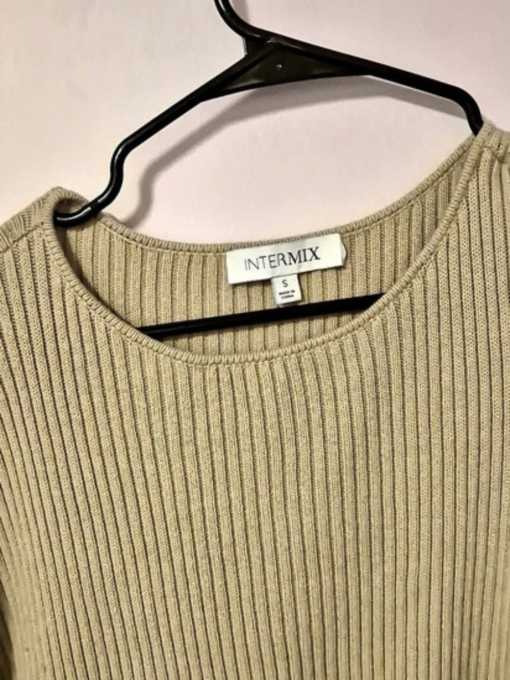 Off Shoulder Intermix Ribbed Knit Sweater  Size Small - Picture 11 of 16